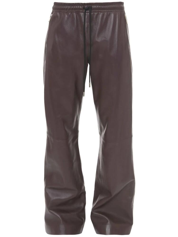 JW Anderson drawstring wide-leg leather trousers - Purple Cover