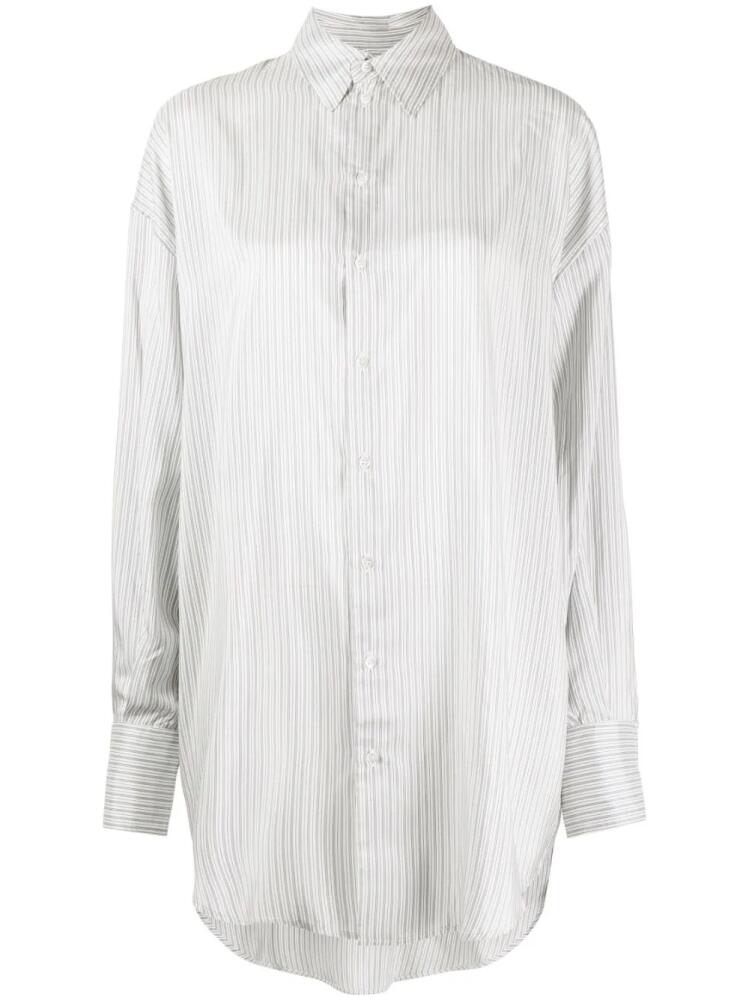 SA SU PHI long-length striped cotton shirt - White Cover