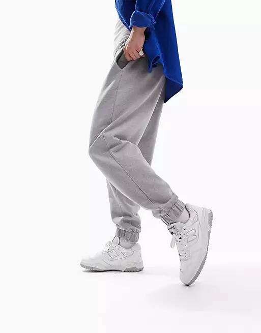 ASOS DESIGN oversized sweatpants in heather gray Cover