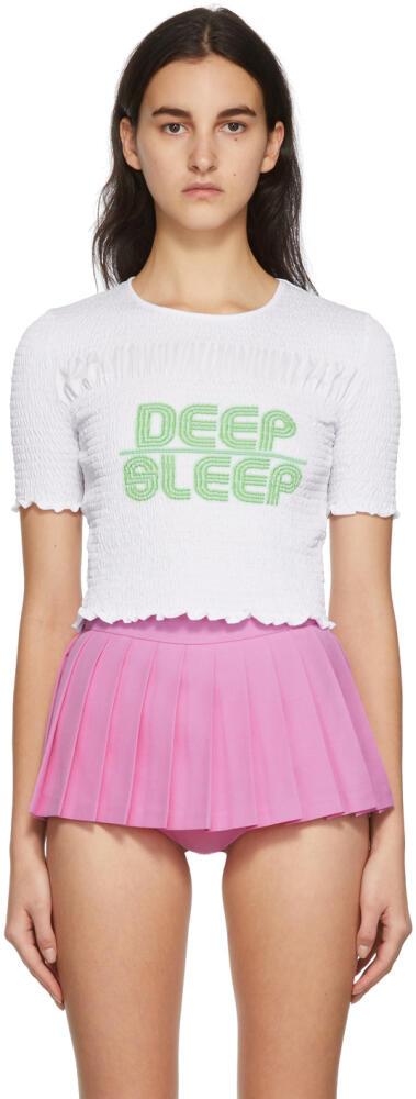 Pushbutton White 'Deep Sleep' Cropped T-Shirt Cover