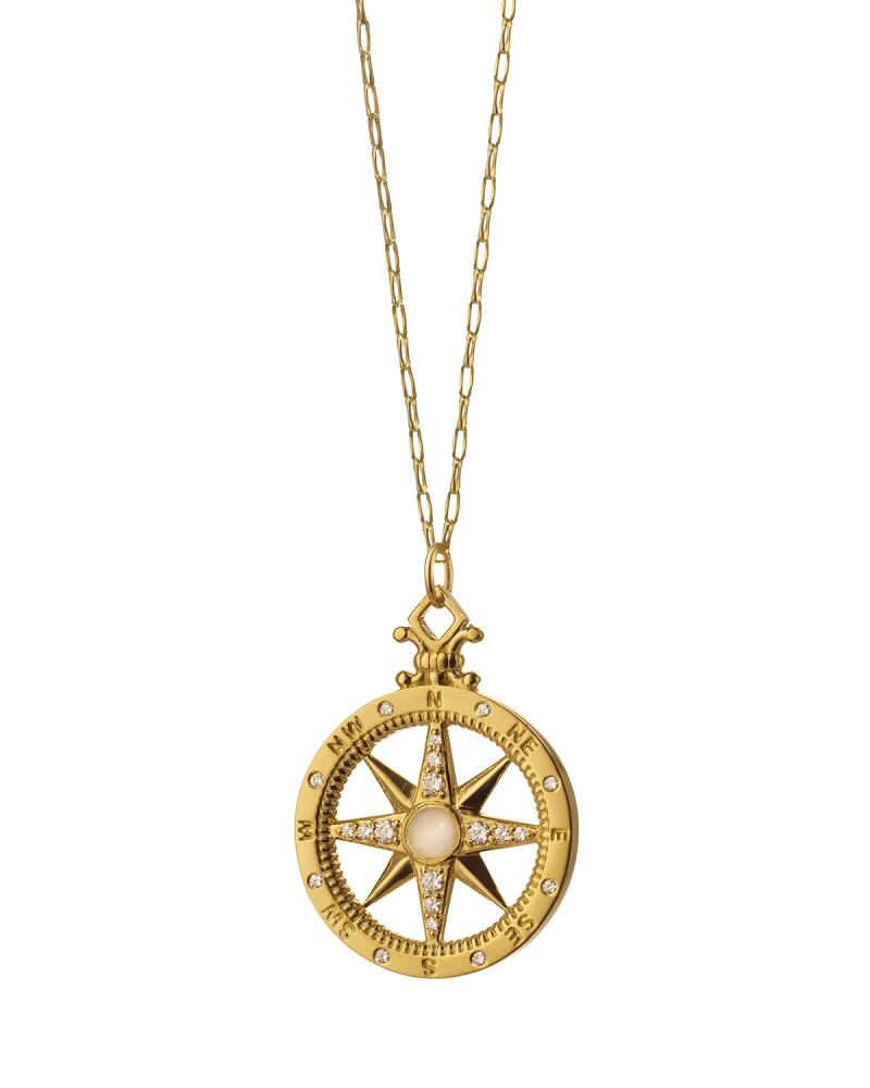 Monica Rich Kosann 18K Gold Diamond Compass Charm Necklace Cover