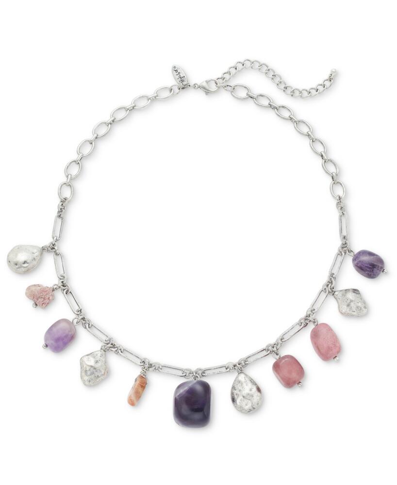 Style & Co Beaded Pendant Necklace, 19" + 3" extender, Created for Macy's - Purple Cover