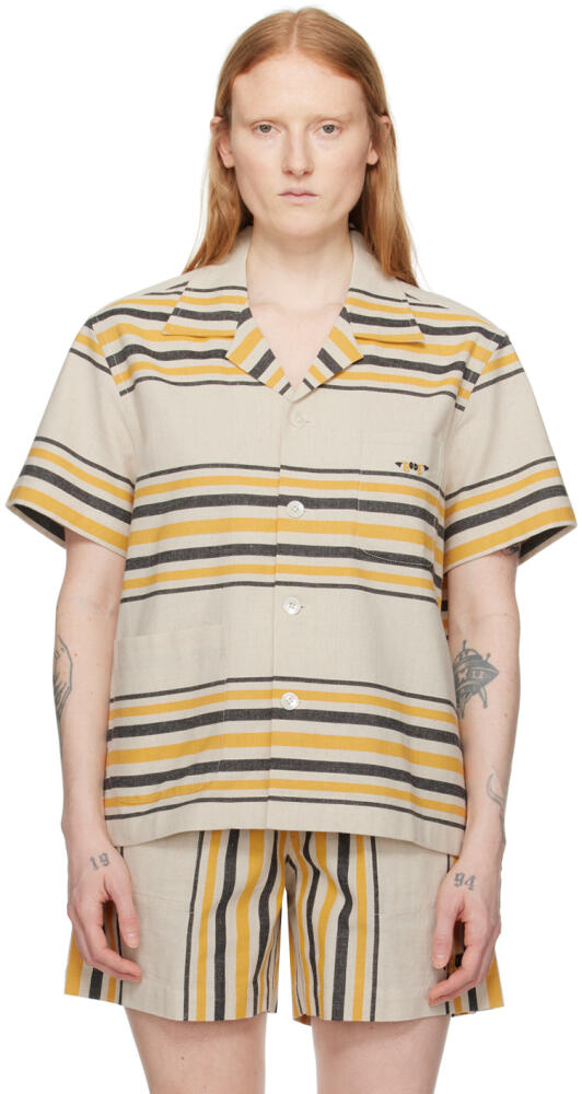 Bode Beige & Orange Namesake Stripe Shirt Cover