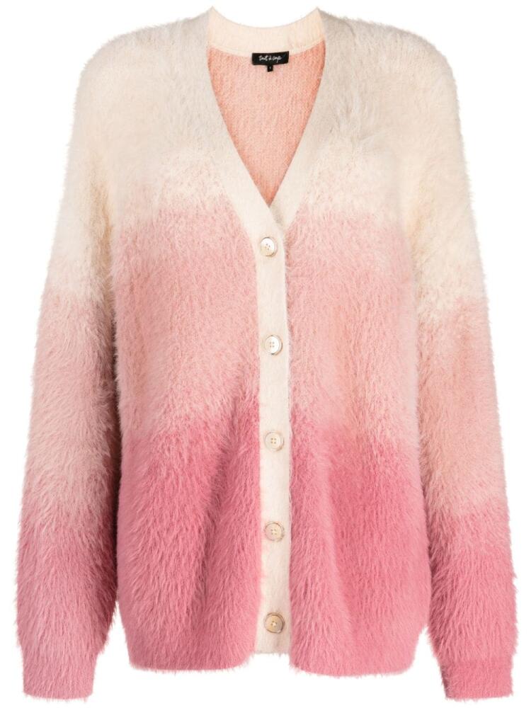 tout a coup brushed gradient cardigan - Pink Cover