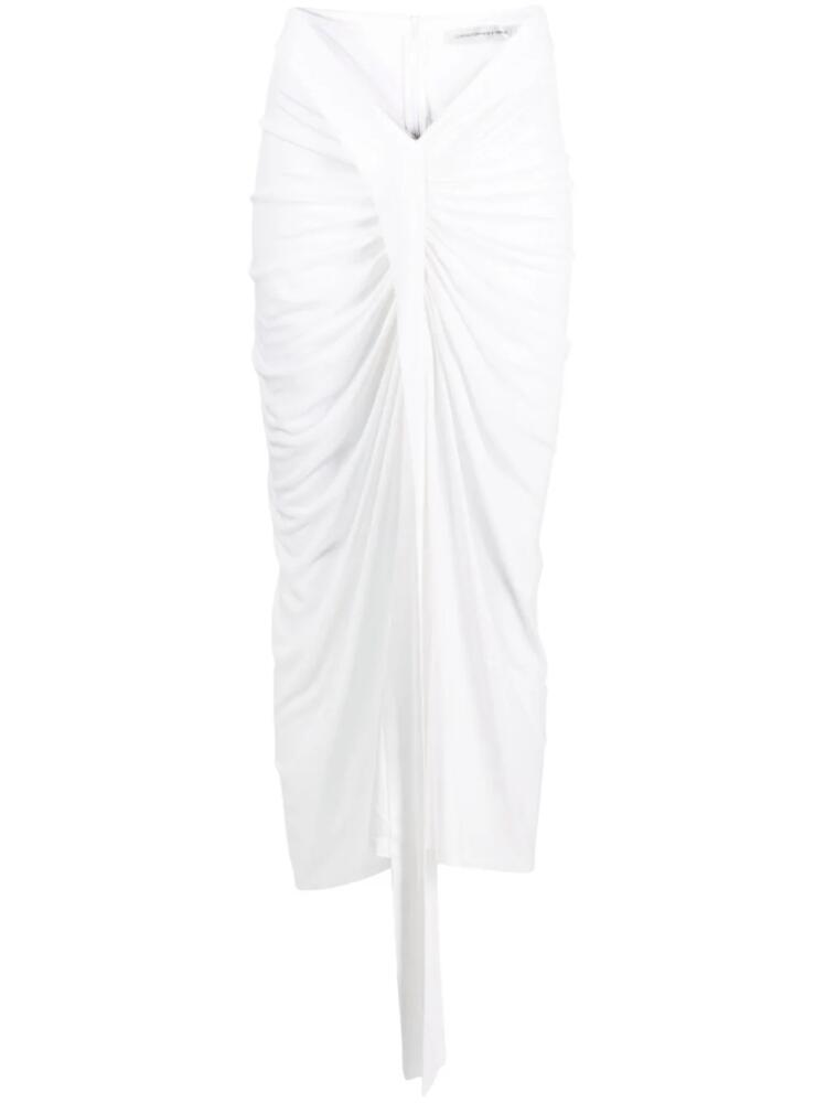 Christopher Esber Carved draped-detail midi skirt - White Cover