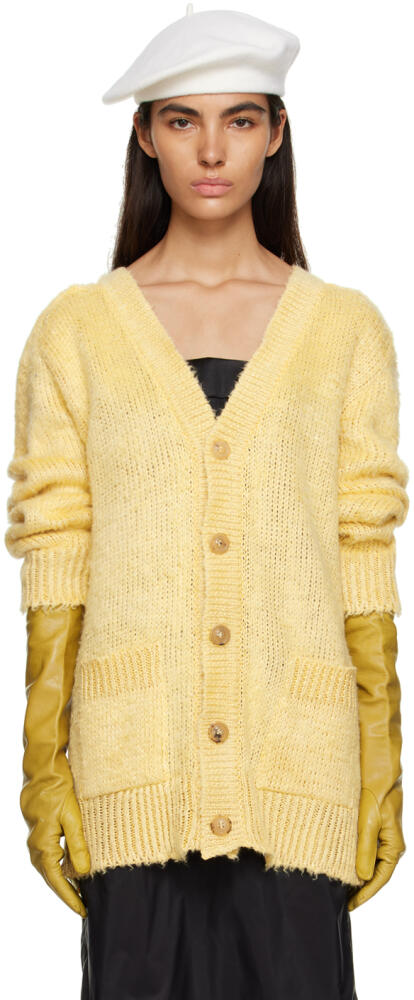 Maison Margiela Yellow Brushed Cardigan Cover