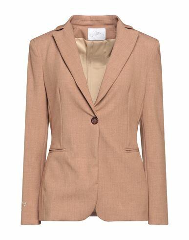 Soallure Woman Blazer Camel Polyester, Viscose, Elastane Cover