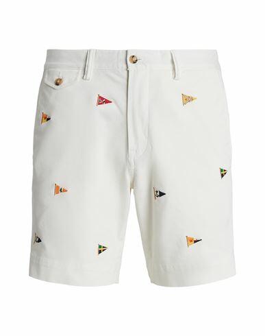 Polo Ralph Lauren 8-inch Stretch Straight Fit Chino Short Man Shorts & Bermuda Shorts White Cotton, Elastane Cover