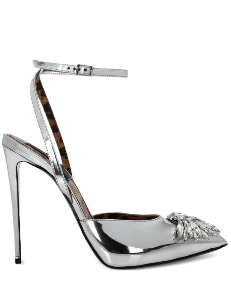 Philipp Plein Mirror 100mm crystal-embellished pumps - Silver Cover