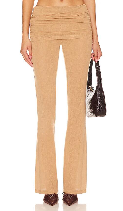 Zemeta Carrie Mesh Skirt Pants in Tan Cover