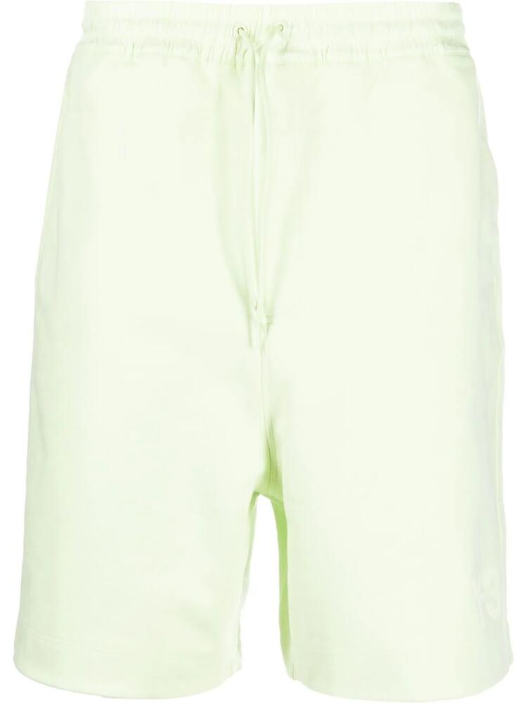 Y-3 drawstring-waist cotton track shorts - Green Cover