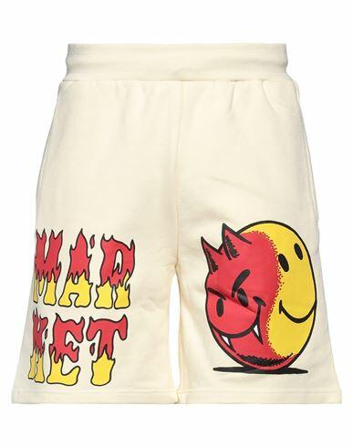 Market Smiley Good And Evil Sweatshorts Man Shorts & Bermuda Shorts Ivory Cotton Cover