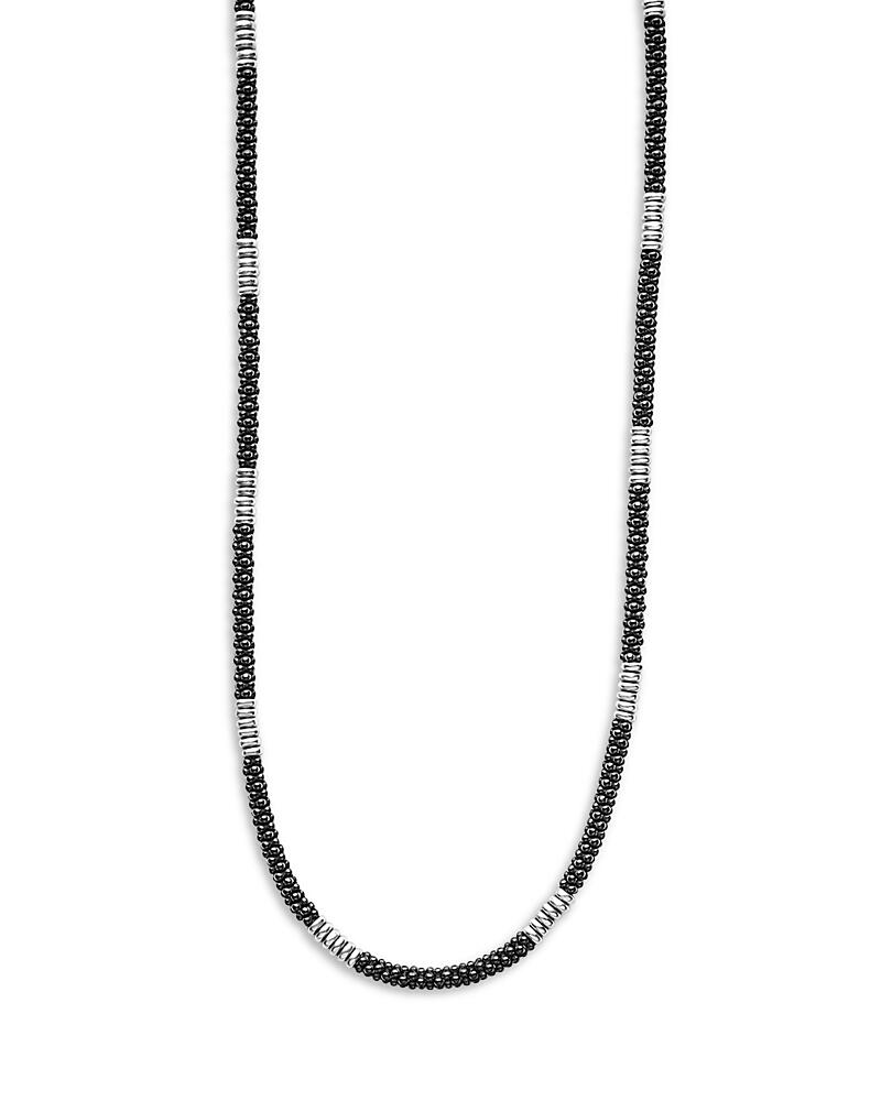 Lagos Black Caviar Silver Station Ceramic Beaded Necklace, 18 Cover