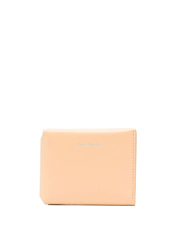 Acne Studios logo-print leather wallet - Neutrals Cover