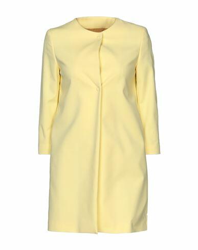 Annie P. Woman Overcoat & Trench Coat Light yellow Cotton, Elastane Cover