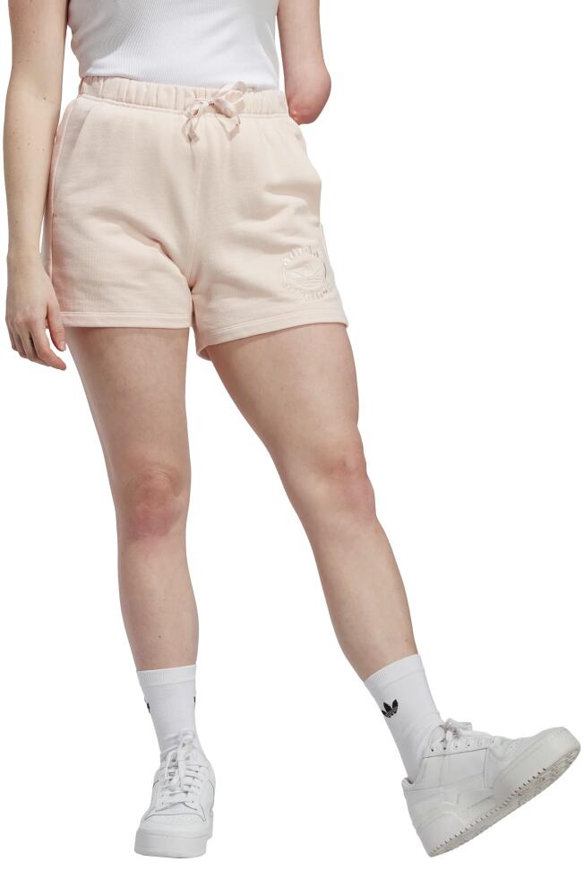 adidas Trefoil Embroidered Cotton French Terry Shorts in Wonder Quartz Cover