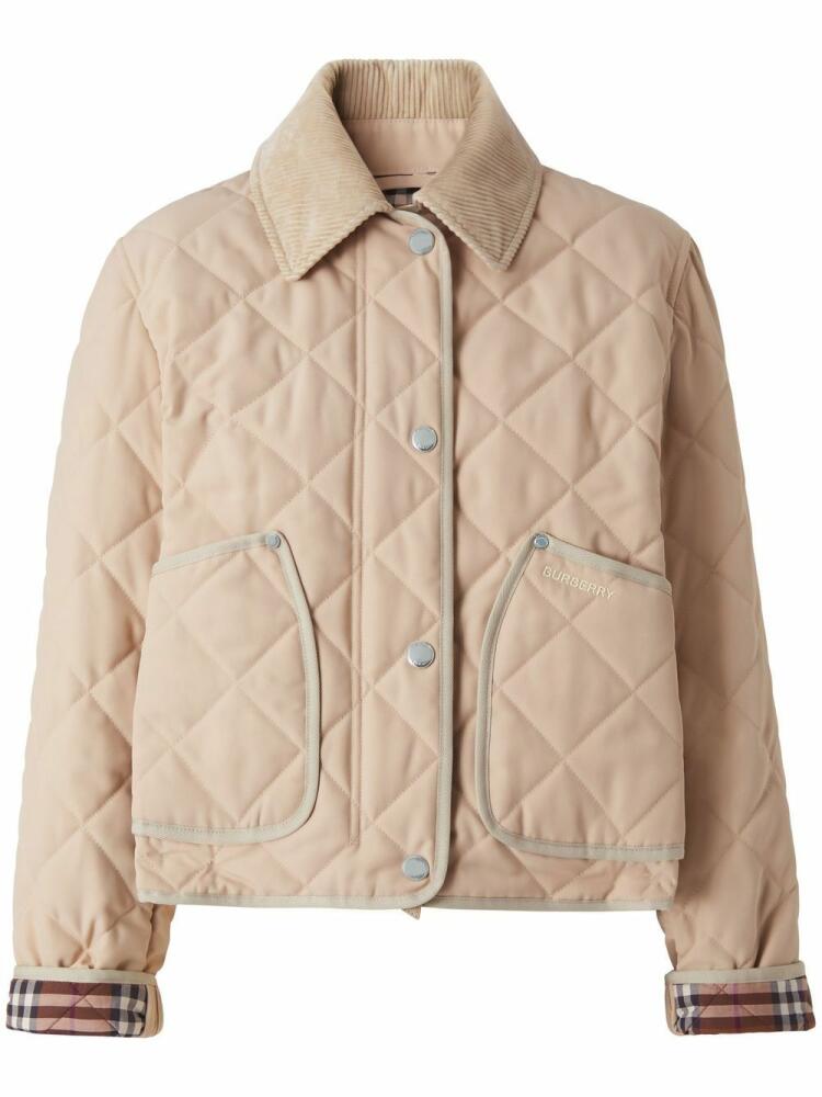 Burberry cropped long-sleeve jacket - Neutrals Cover