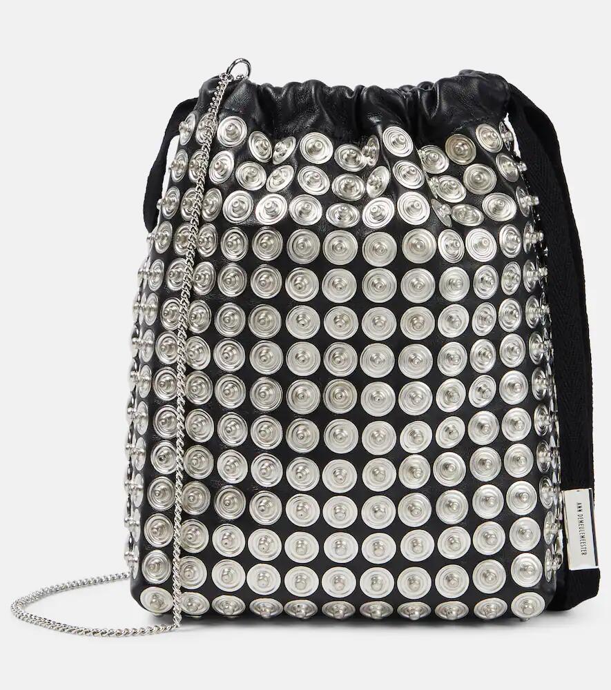 Ann Demeulemeester Edia Mini embellished leather bucket bag Cover