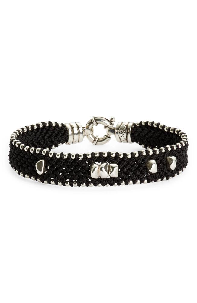 Gas Bijoux Colin Silver Bead Woven Bracelet in Silver /Black Cover