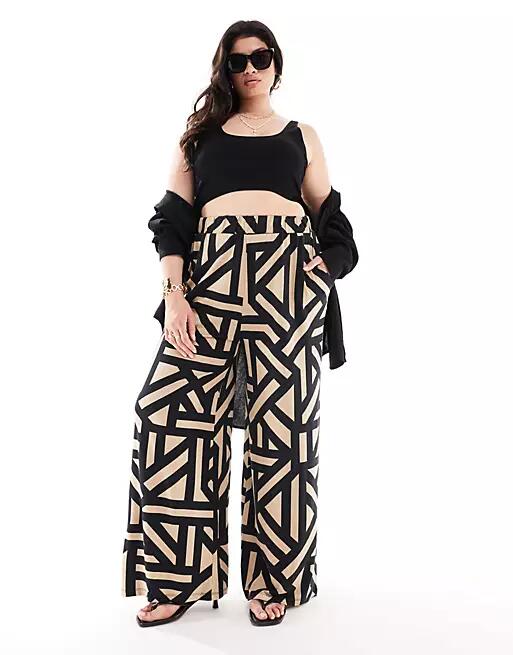 Yours wide leg pants in geo print-Multi Cover