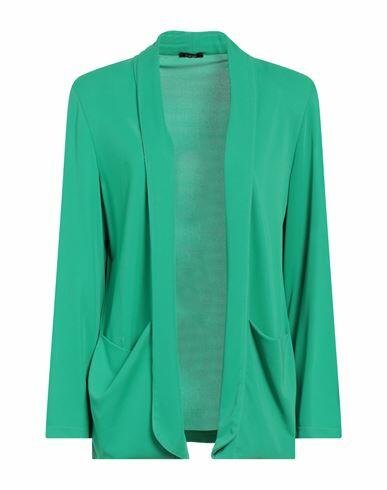 Hanita Woman Blazer Green Polyester, Elastane Cover