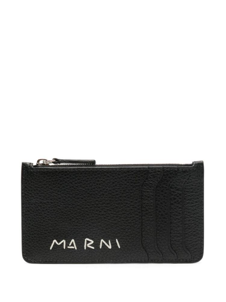 Marni embroidered-logo cardholder - Black Cover