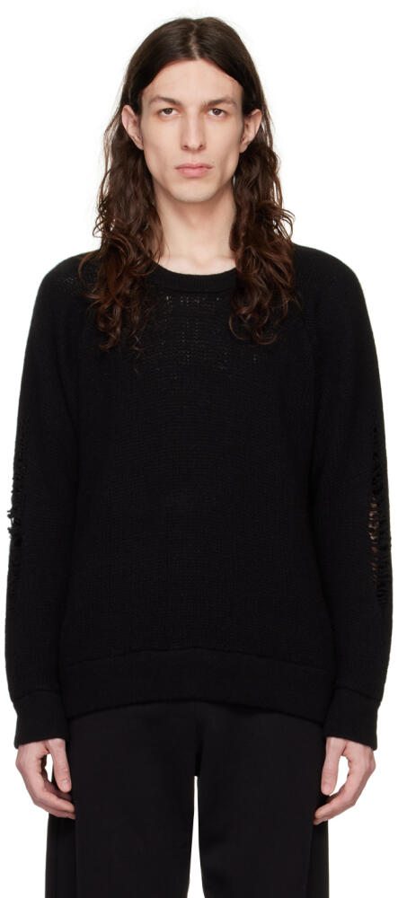 Les Tien Black Distressed Sweater Cover