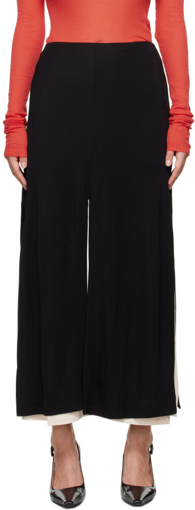 BITE Black Incise Multi-Slit Midi Skirt Cover