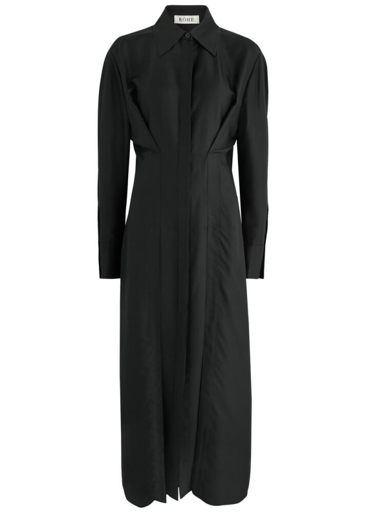 Rohe Silk-satin Midi Shirt Dress - Black Cover