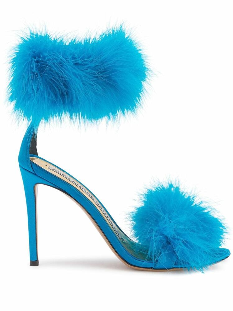 Alexandre Vauthier Veronica 105mm feather-detailing sandals - Blue Cover