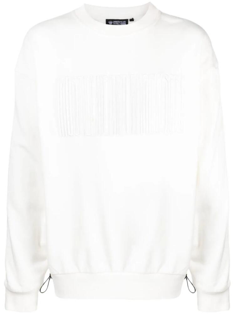 Mostly Heard Rarely Seen logo-embroidered panelled sweatshirt - White Cover