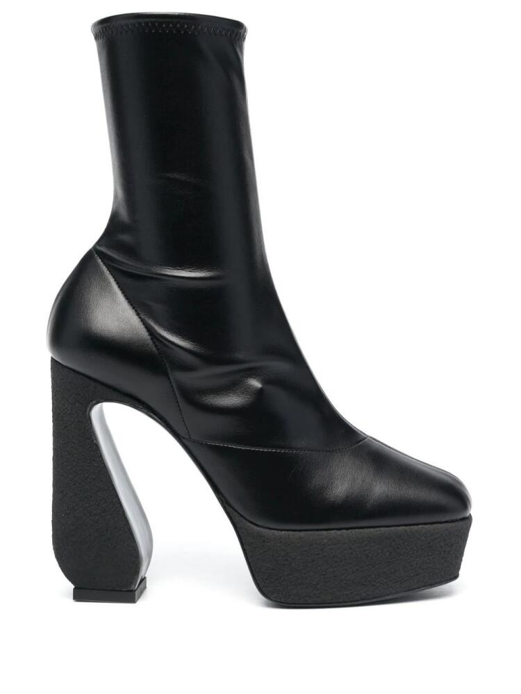 Si Rossi 125mm platform ankle boots - Black Cover