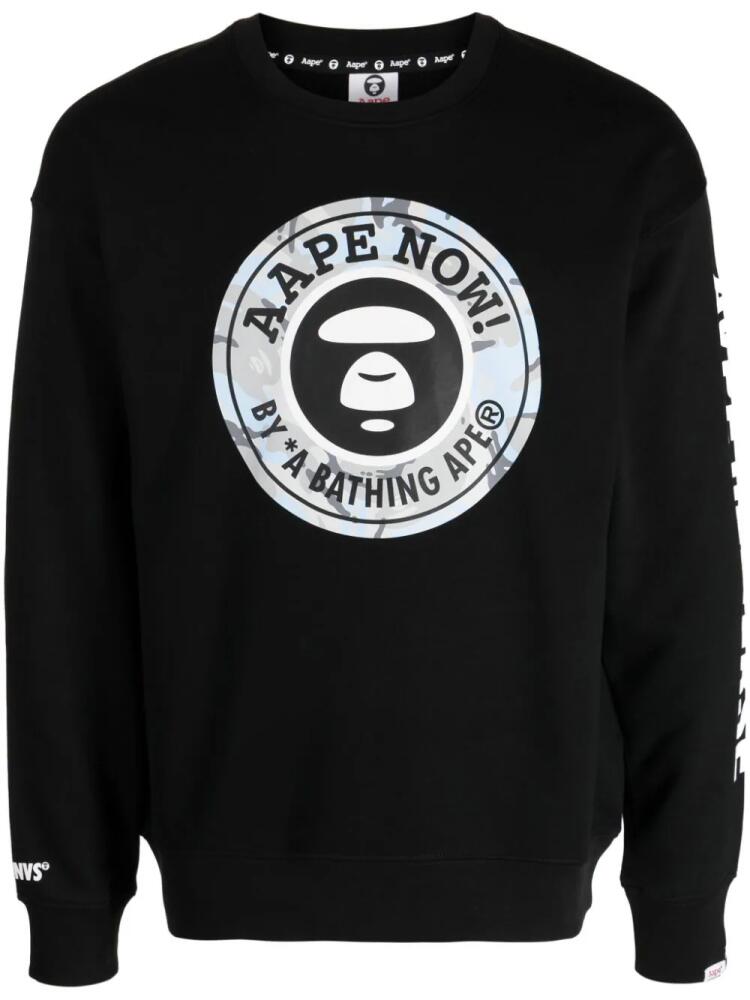 AAPE BY *A BATHING APE® logo-print crew-neck sweatshirt - Black Cover