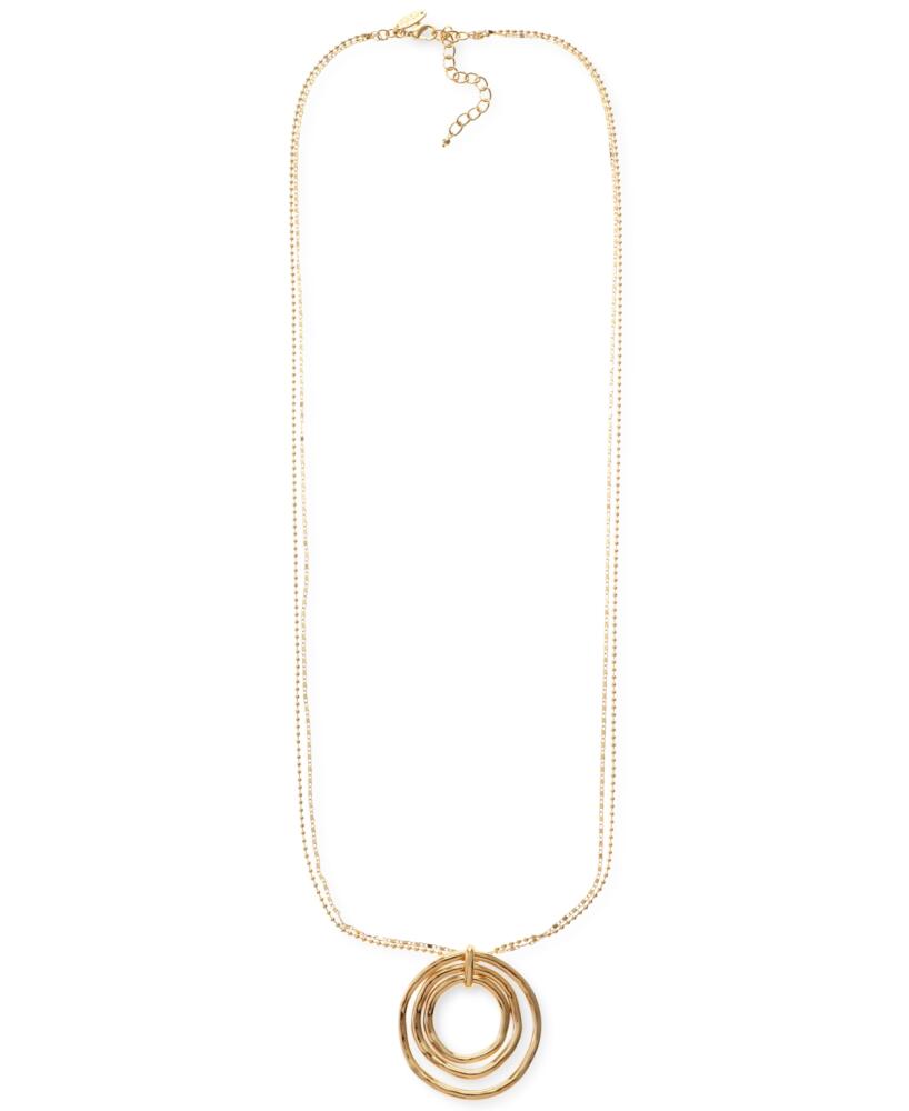 Style & Co Gold-Tone Multi-Chain Circle Pendant Necklace, 36" + 3" extender, Created for Macy's - Gold Cover