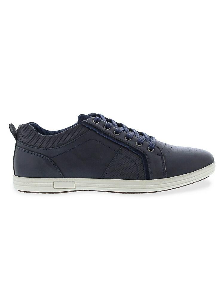 English Laundry Men's Aqua Low-Top Leather Sneakers - Navy Cover