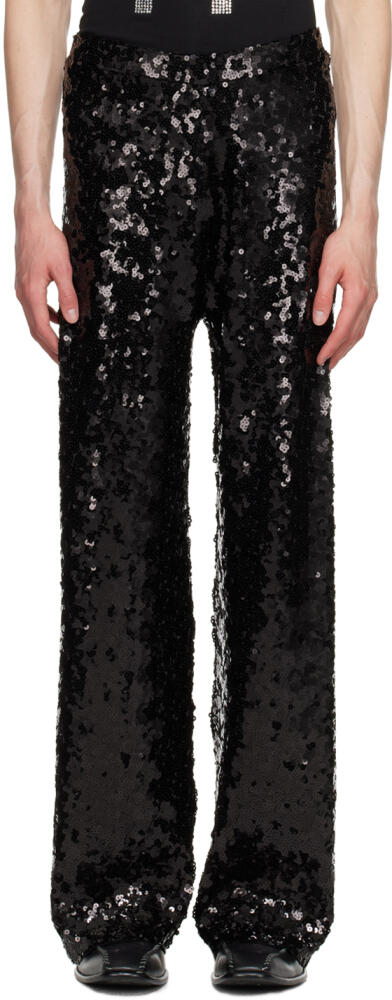 Theophilio SSENSE Exclusive Black Sequin Trousers Cover