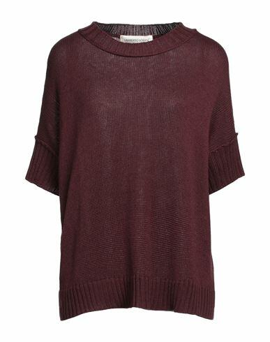 Lamberto Losani Woman Sweater Deep purple Silk, Cashmere Cover