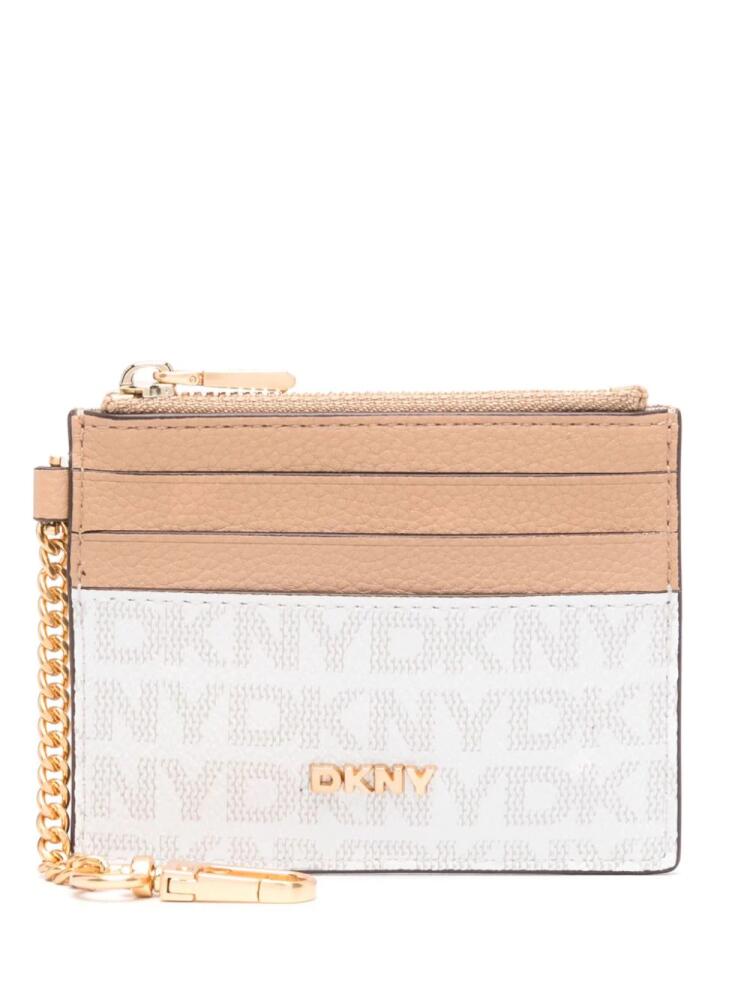 DKNY grained monogram-print cardholder - Neutrals Cover