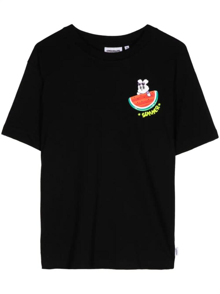 CHOCOOLATE Summer crew-neck cotton T-shirt - Black Cover