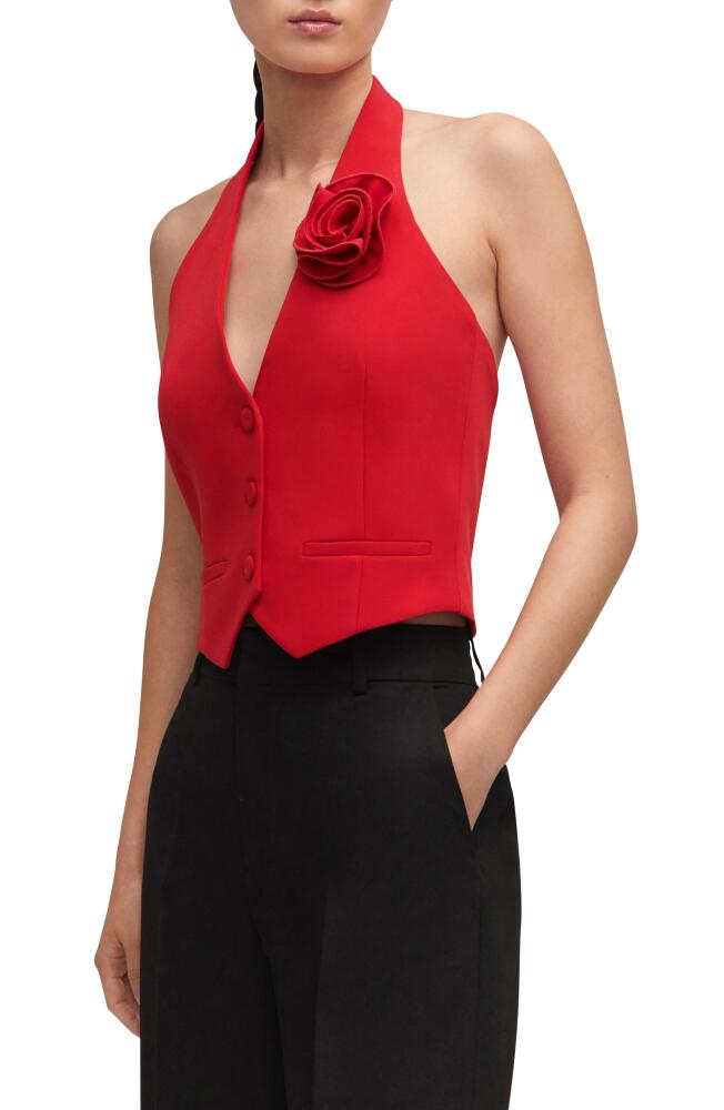 MANGO Rosette Halter Vest in Red Cover