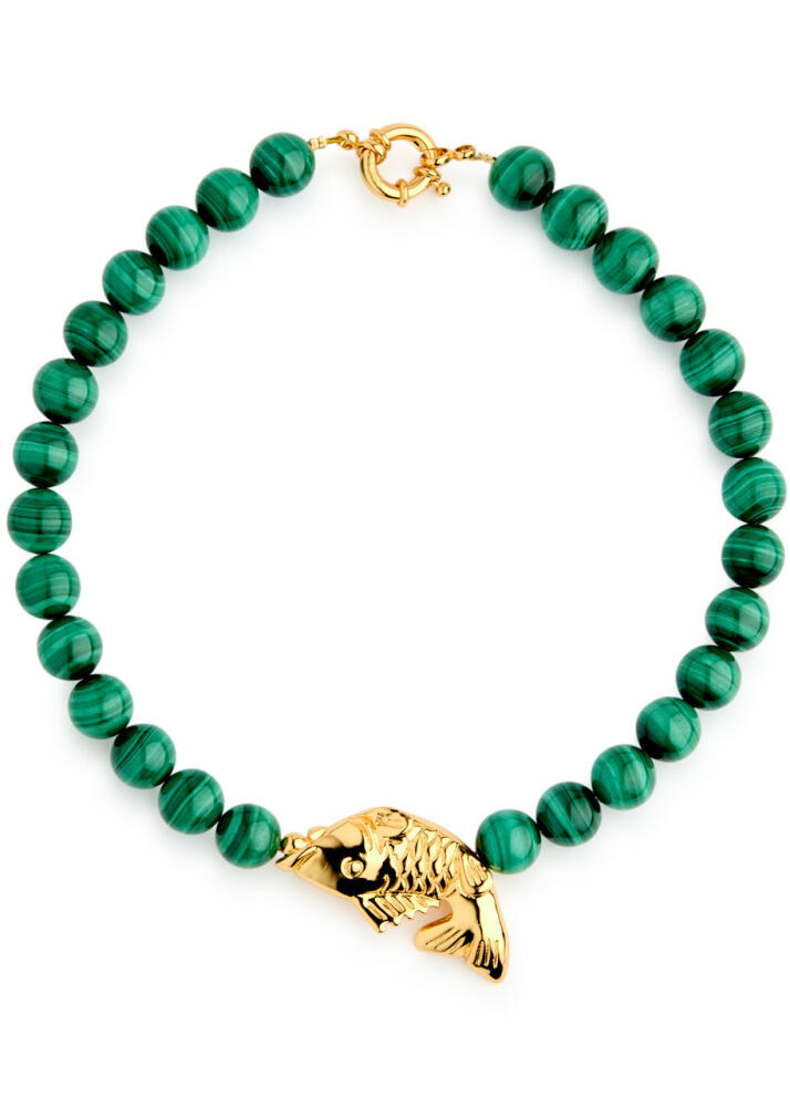 Timeless Pearly Fish Beaded Malachite Necklace - Green Cover