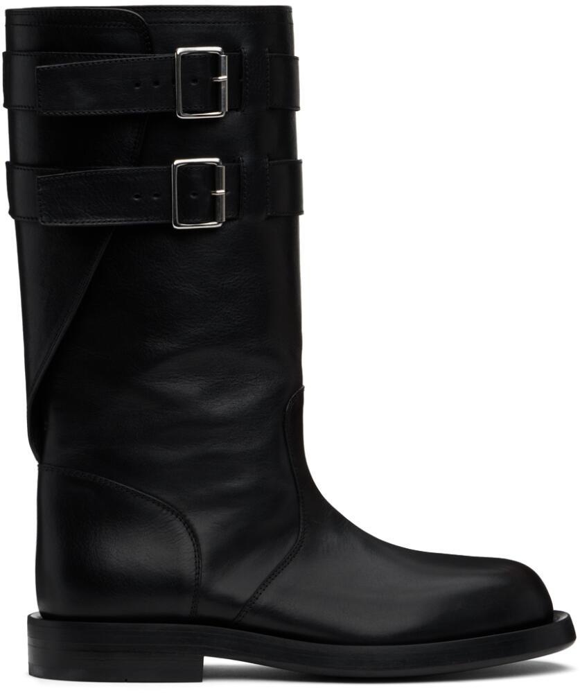 Ann Demeulemeester Black Milan Soft Biker Boots Cover