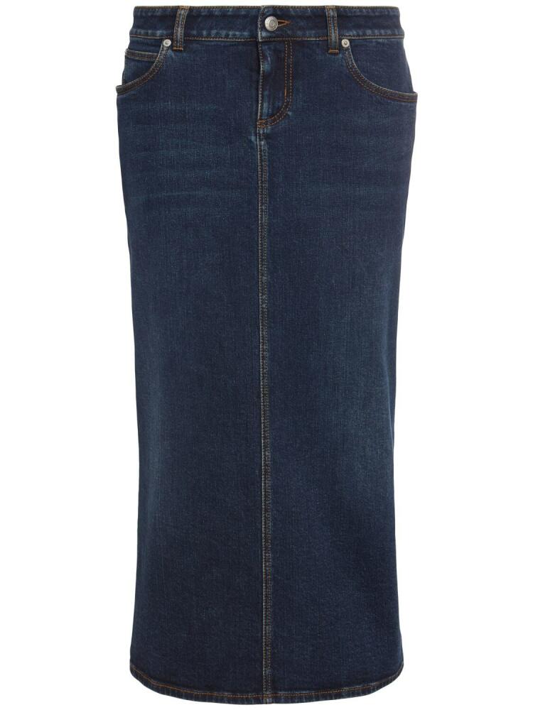 ALEXANDER MCQUEEN Denim Midi Skirt Cover