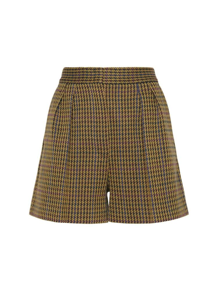 MAX MARA Patroni Wool Blend Houndstooth Shorts Cover