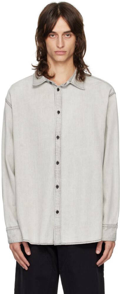 rag & bone Gray Mathew Denim Shirt Cover