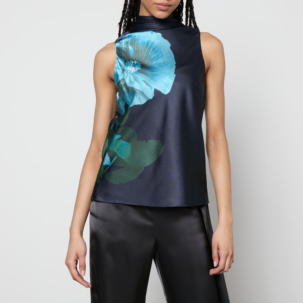 Ted Baker Setsuko Floral-Print Satin-Cloqué Top Cover