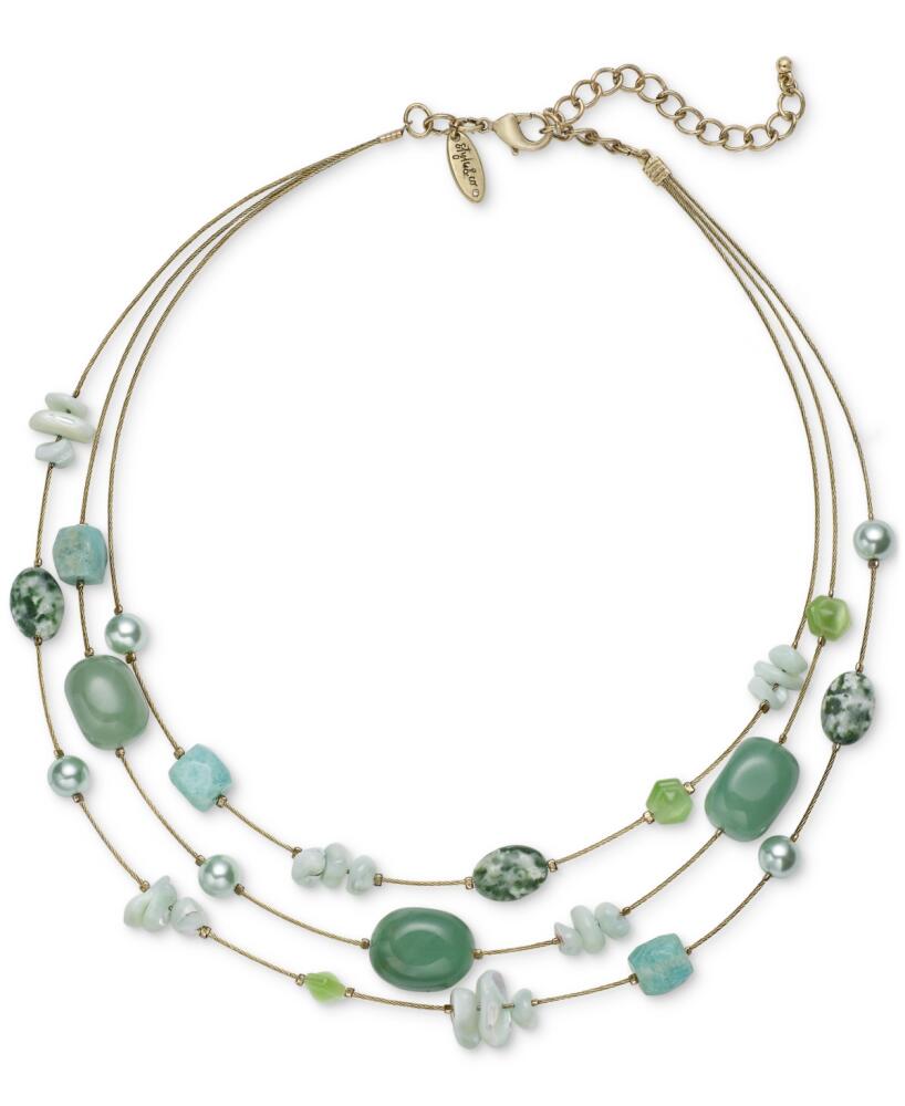 Style & Co Layered Stone Statement Necklace, 20" + 3" extender, Created for Macy's - Green Cover