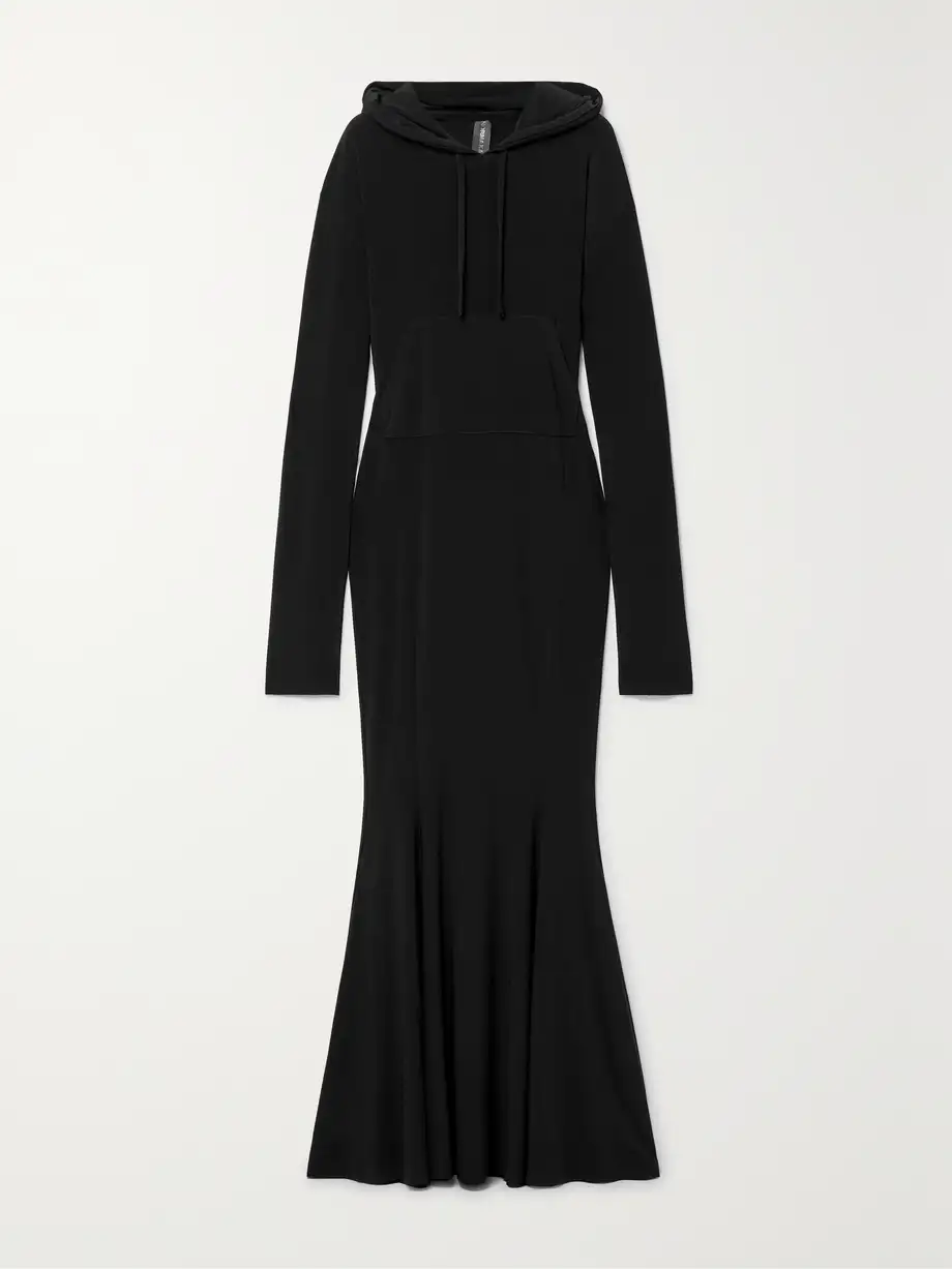 Norma Kamali - Hooded Stretch-jersey Maxi Dress - Black Cover