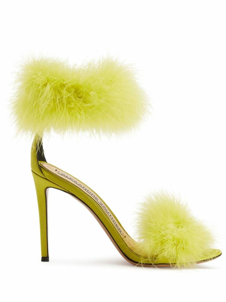 Alexandre Vauthier Veronica 105mm feather-embellished sandals - Green Cover