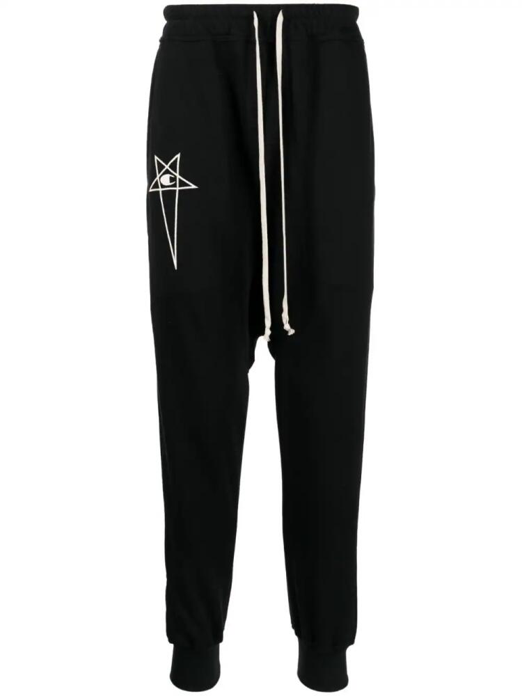 Rick Owens X Champion Prisoner drop-crotch track pants - Black Cover